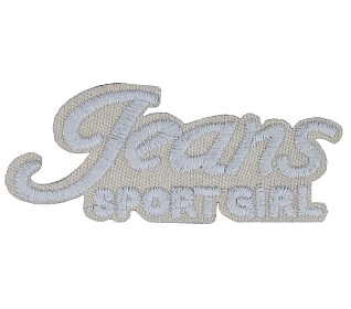 Термоаппликация "Jeans sport girl" серый 84х35мм LA569