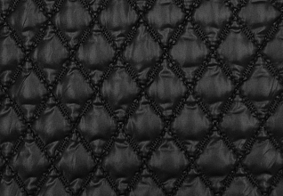 Курточная ткань на синтепоне Черный (322) ромб 2,5х2,5 см