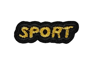 Термоаппликация "Sport" черно-золотой 38х12мм LA573