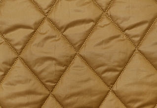 Курточная ткань на синтепоне Коричневое золото (284) ромб 8х8 см