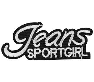 Термоаппликация "Jeans sport girl" бело-черный 84х35мм LA569