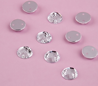Стразы пришивные круг серебро стекло d8мм (50шт)