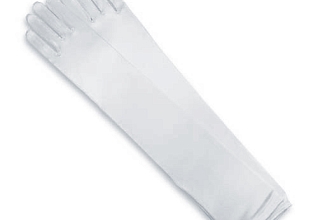 Перчатки атласные 40 см белые