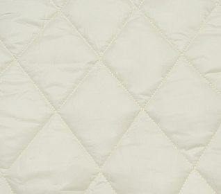 Курточная ткань на синтепоне Шелковый белый (306) ромб 8х8 см