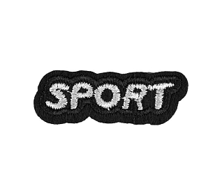 Термоаппликация "Sport" черно-серый 38х12мм LA573