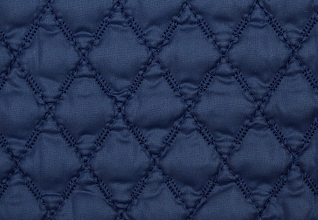 Курточная ткань на синтепоне Темно синий (330) ромб 2,5х2,5 см